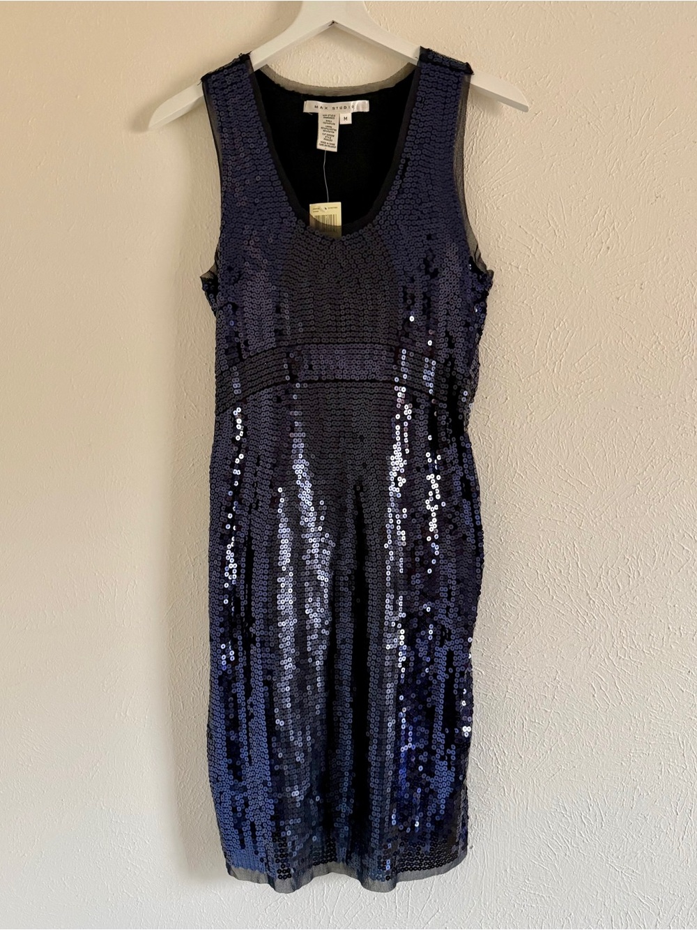 Max Studio Navy Sequin Sleeveless Party Dress NWT